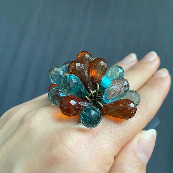 NWT Playful Large Bead Ring - Stretchy Band - Dots - Picture 3 of 5